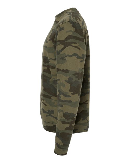 Independent Trading Co. SS3000, Unisex Midweight Crewneck Sweatshirt, Forest Camo