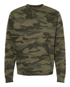 Independent Trading Co. SS3000, Unisex Midweight Crewneck Sweatshirt, Forest Camo