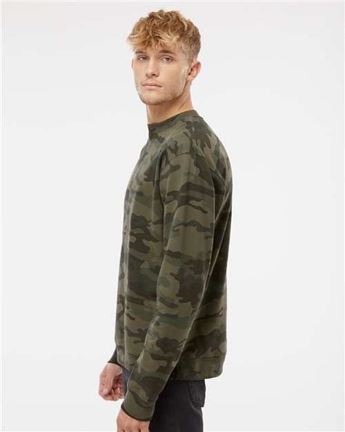 Independent Trading Co. SS3000, Unisex Midweight Crewneck Sweatshirt, Forest Camo