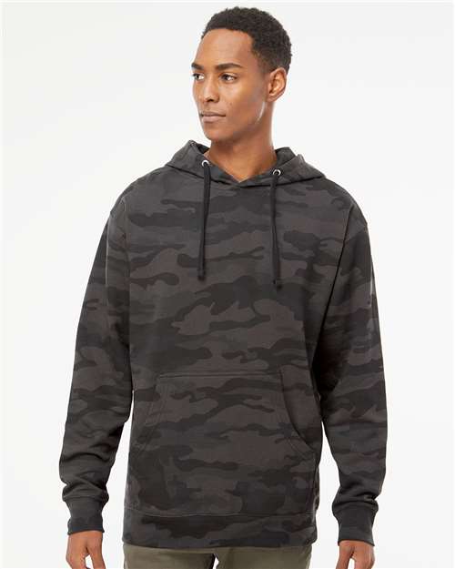 Independent Trading Co. SS4500, Unisex Midweight Hooded Sweatshirt, Black Camo