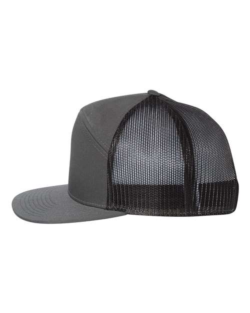 Richardson 168, Seven-panel Trucker Cap, Charcoal/ Black