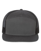 Richardson 168, Seven-panel Trucker Cap, Charcoal/ Black