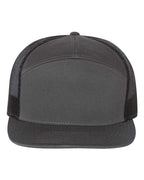 Richardson 168, Seven-panel Trucker Cap, Charcoal/ Black