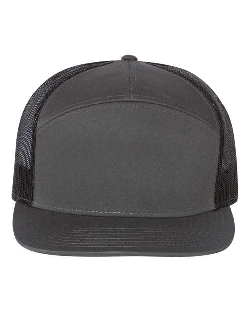 Richardson 168, Seven-panel Trucker Cap, Charcoal/ Black