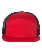 Richardson 168, Seven-panel Trucker Cap, Red/ Black