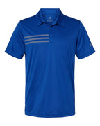 Adidas A324, Men's 3-stripes Chest Polo, Collegiate Royal/ Grey Three