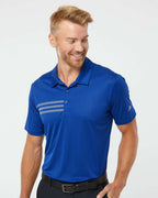 Adidas A324, Men's 3-stripes Chest Polo, Collegiate Royal/ Grey Three