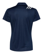 Adidas A325, Women's 3-stripes Shoulder Polo, Collegiate Navy/ White