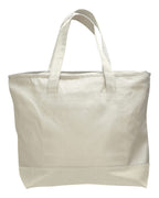 Q-Tees Q1300, 19l Zippered Tote, Natural/ Natural