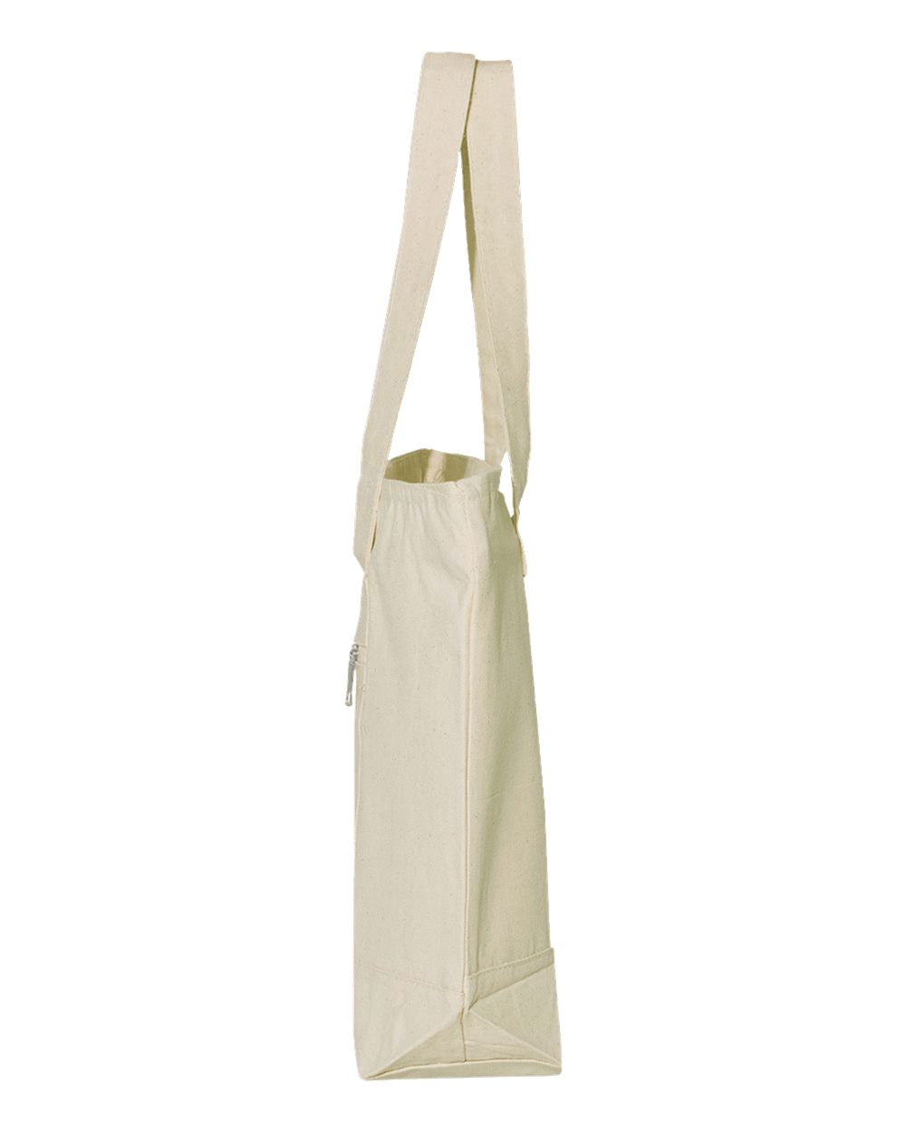 Q-Tees Q1300, 19l Zippered Tote, Natural/ Natural