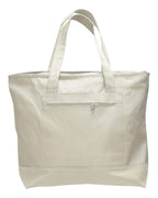 Q-Tees Q1300, 19l Zippered Tote, Natural/ Natural