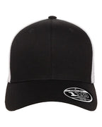 Flexfit 110M, 8128 110 Mesh-back Cap, Black/ White