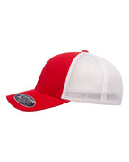 Flexfit 110M, 8128 110 Mesh-back Cap, Red/ White