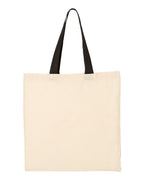 Q-Tees QTB6000, Economical Tote With Contrast-color Handles, Natural/ Black