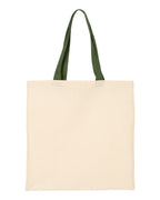 Q-Tees QTB6000, Economical Tote With Contrast-color Handles, Natural/ Forest