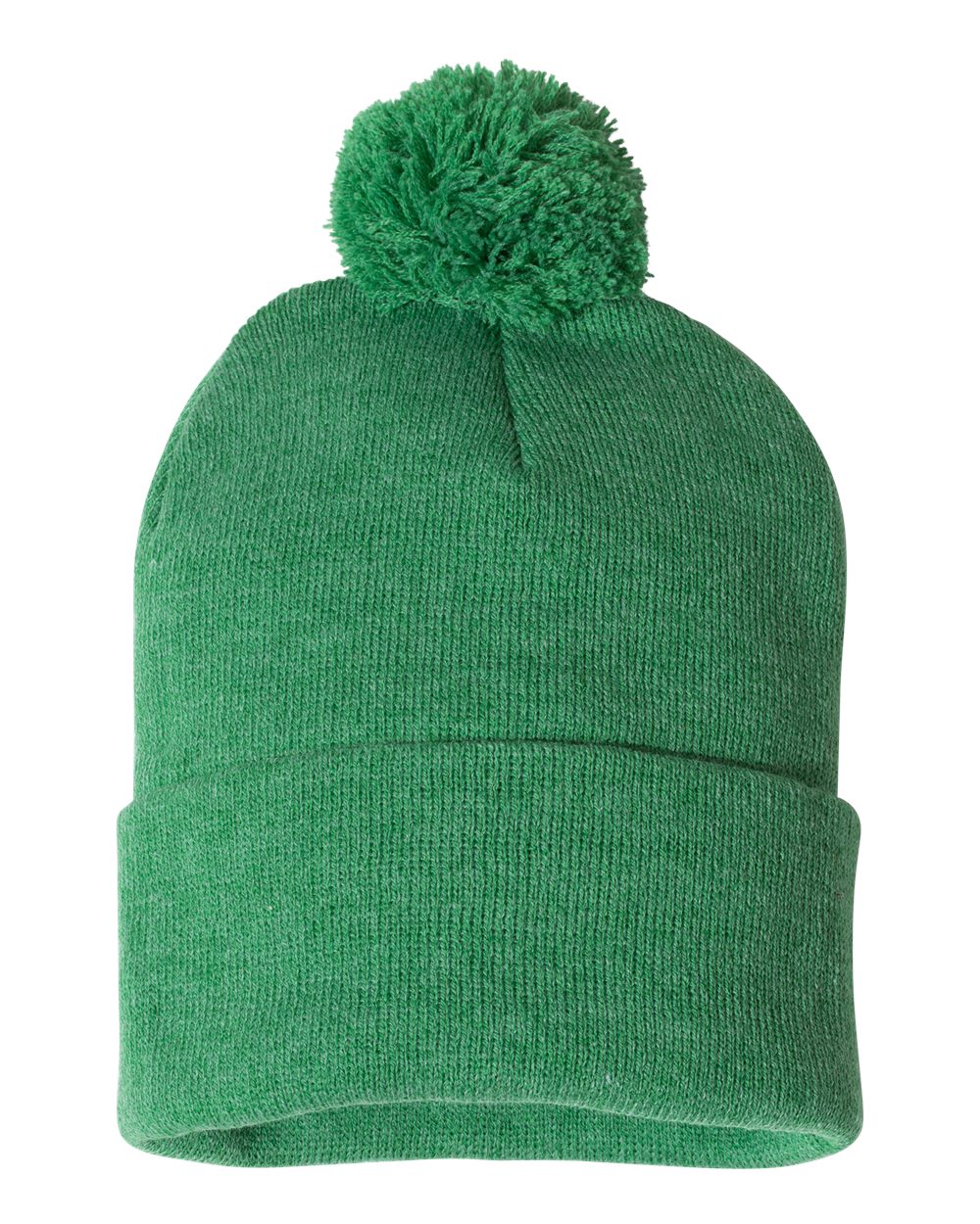 Sportsman SP15, 3015 12" Pom-pom Cuffed Beanie, Heather Kelly