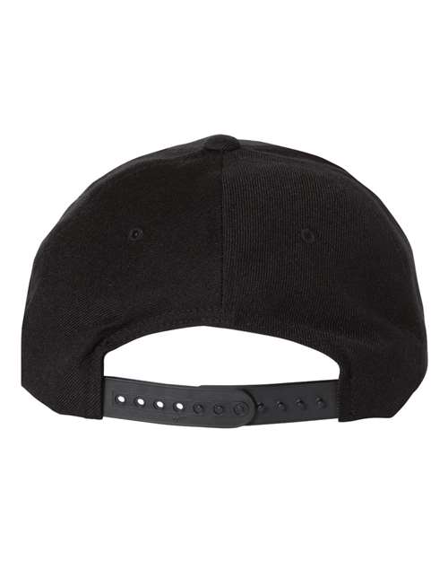 YP Classics 5789M, Premium Five-panel Curved Bill Snapback Cap, Black