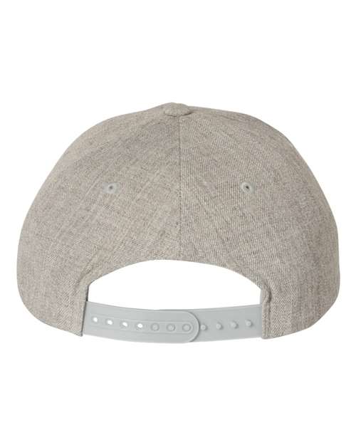 YP Classics 5789M, Premium Five-panel Curved Bill Snapback Cap, Heather Grey