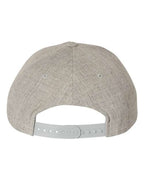 YP Classics 5789M, Premium Five-panel Curved Bill Snapback Cap, Heather Grey