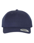 YP Classics 5789M, Premium Five-panel Curved Bill Snapback Cap, Navy