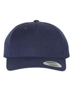 YP Classics 5789M, Premium Five-panel Curved Bill Snapback Cap, Navy
