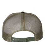 Richardson 168, Seven-panel Trucker Cap, Black/ Camo/ Loden