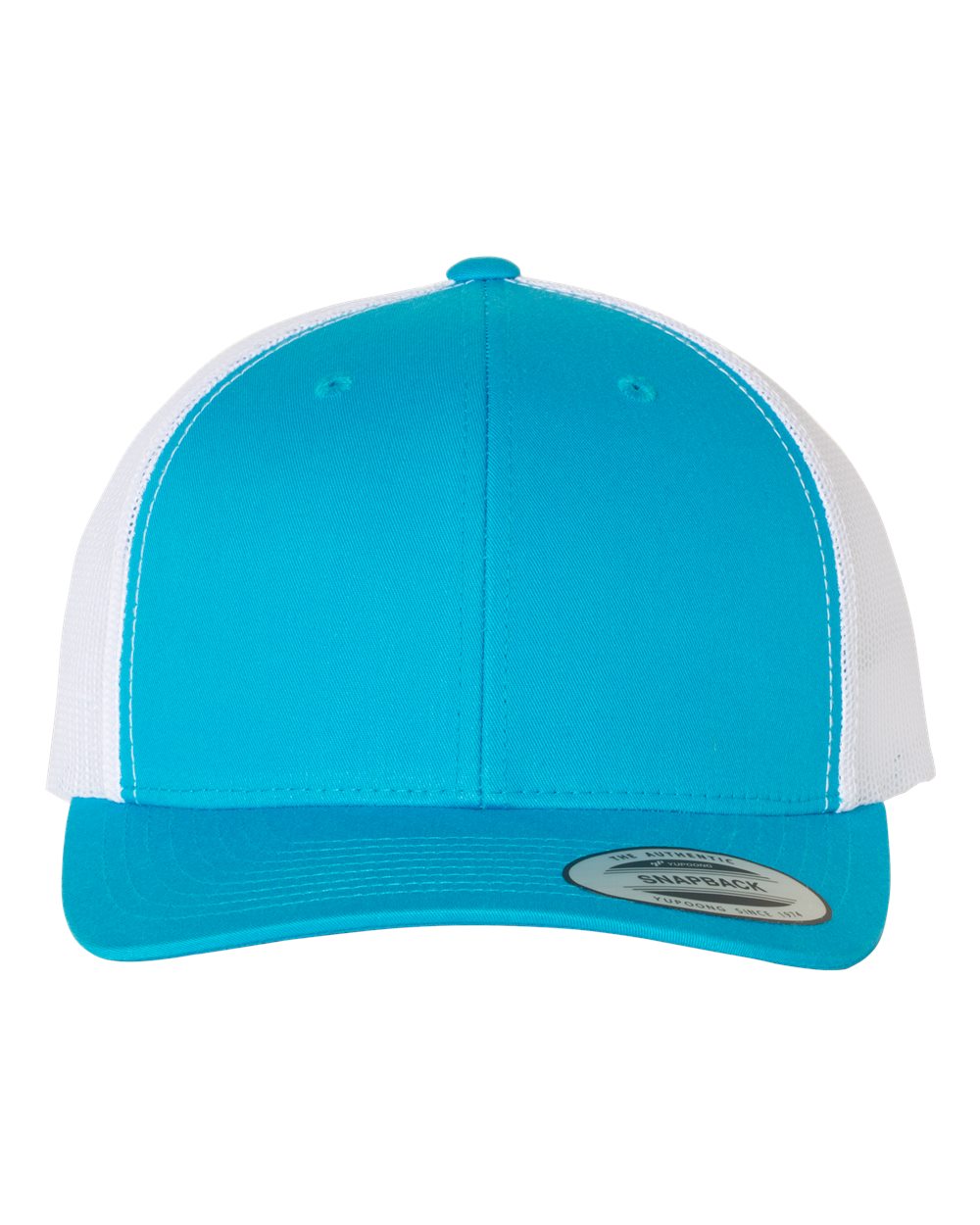 YP Classics 6606, Retro Trucker Cap, Turquoise/ White