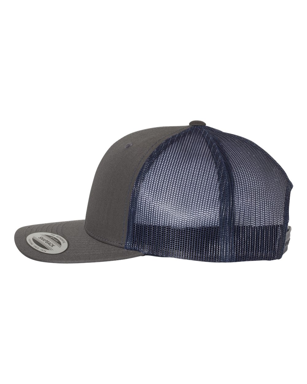YP Classics 6606, Retro Trucker Cap, Charcoal/ Navy