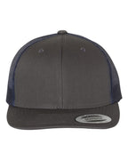 YP Classics 6606, Retro Trucker Cap, Charcoal/ Navy