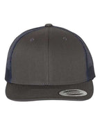 YP Classics 6606, Retro Trucker Cap, Charcoal/ Navy