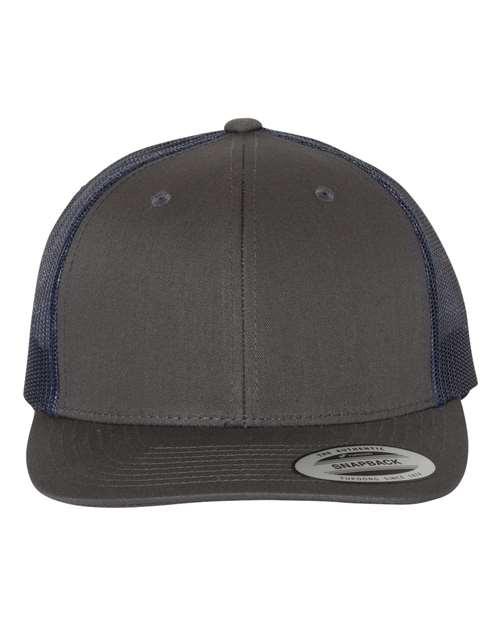 YP Classics 6606, Retro Trucker Cap, Charcoal/ Navy