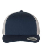 YP Classics 6606, Retro Trucker Cap, Navy/ Silver