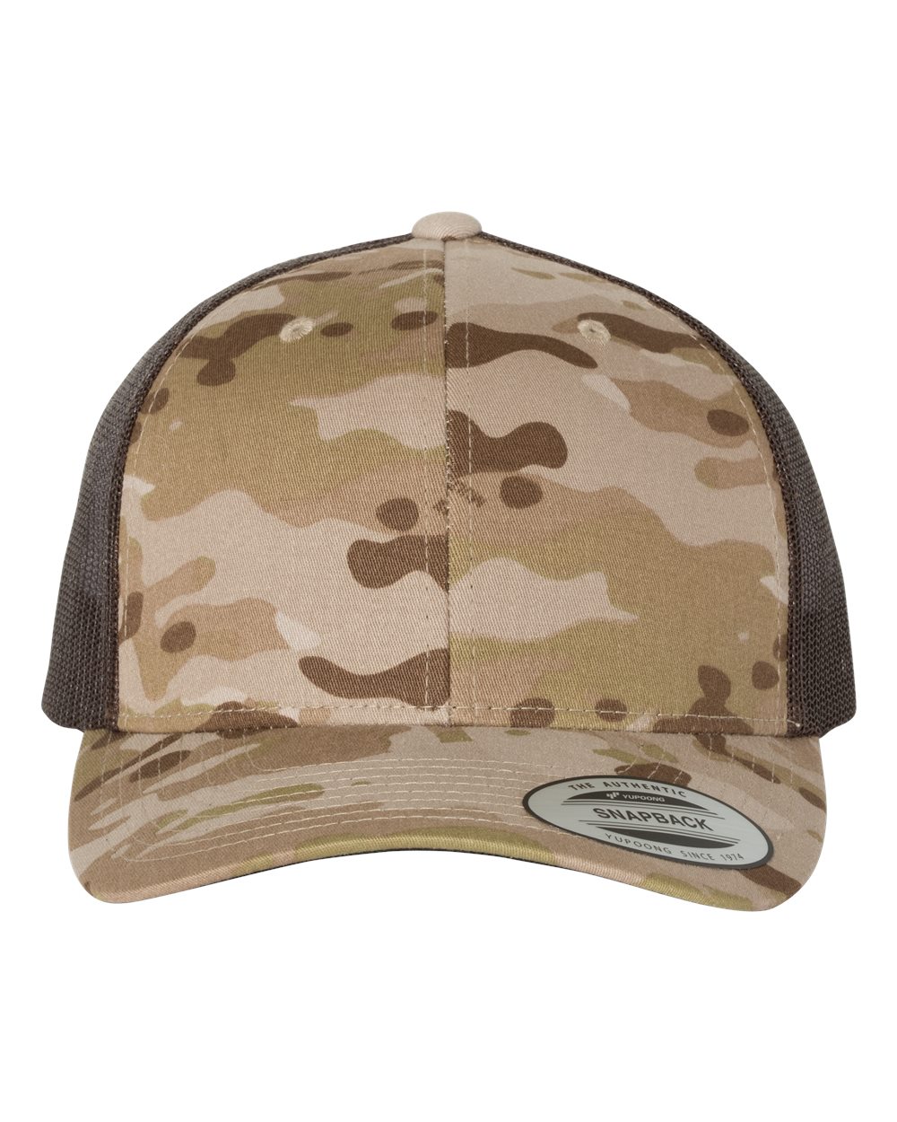 YP Classics 6606, Retro Trucker Cap, Multicam Arid/ Brown