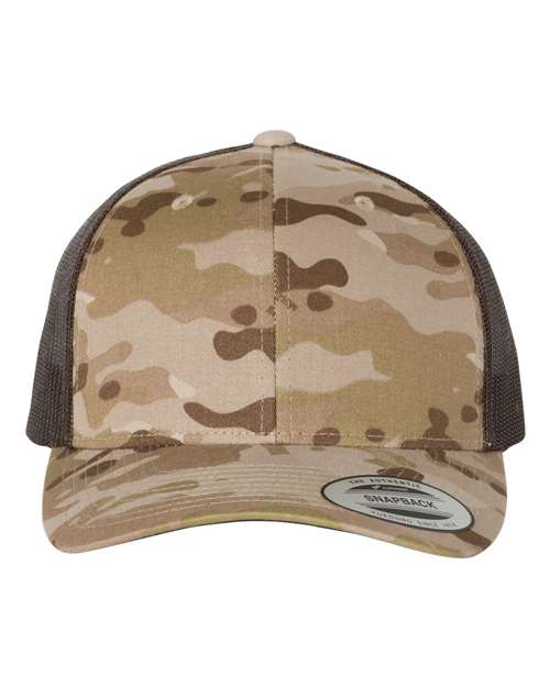 YP Classics 6606, Retro Trucker Cap, Multicam Arid/ Brown