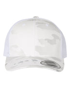 YP Classics 6606, Retro Trucker Cap, Multicam Alpine/ White