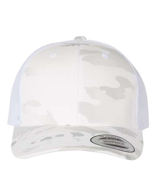 YP Classics 6606, Retro Trucker Cap, Multicam Alpine/ White