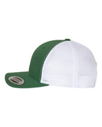 YP Classics 6606, Retro Trucker Cap, Evergreen/ White
