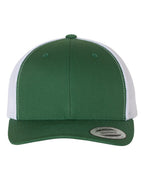 YP Classics 6606, Retro Trucker Cap, Evergreen/ White
