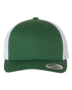 YP Classics 6606, Retro Trucker Cap, Evergreen/ White
