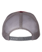 YP Classics 6606, Retro Trucker Cap, Maroon/ Grey