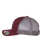 YP Classics 6606, Retro Trucker Cap, Maroon/ Grey