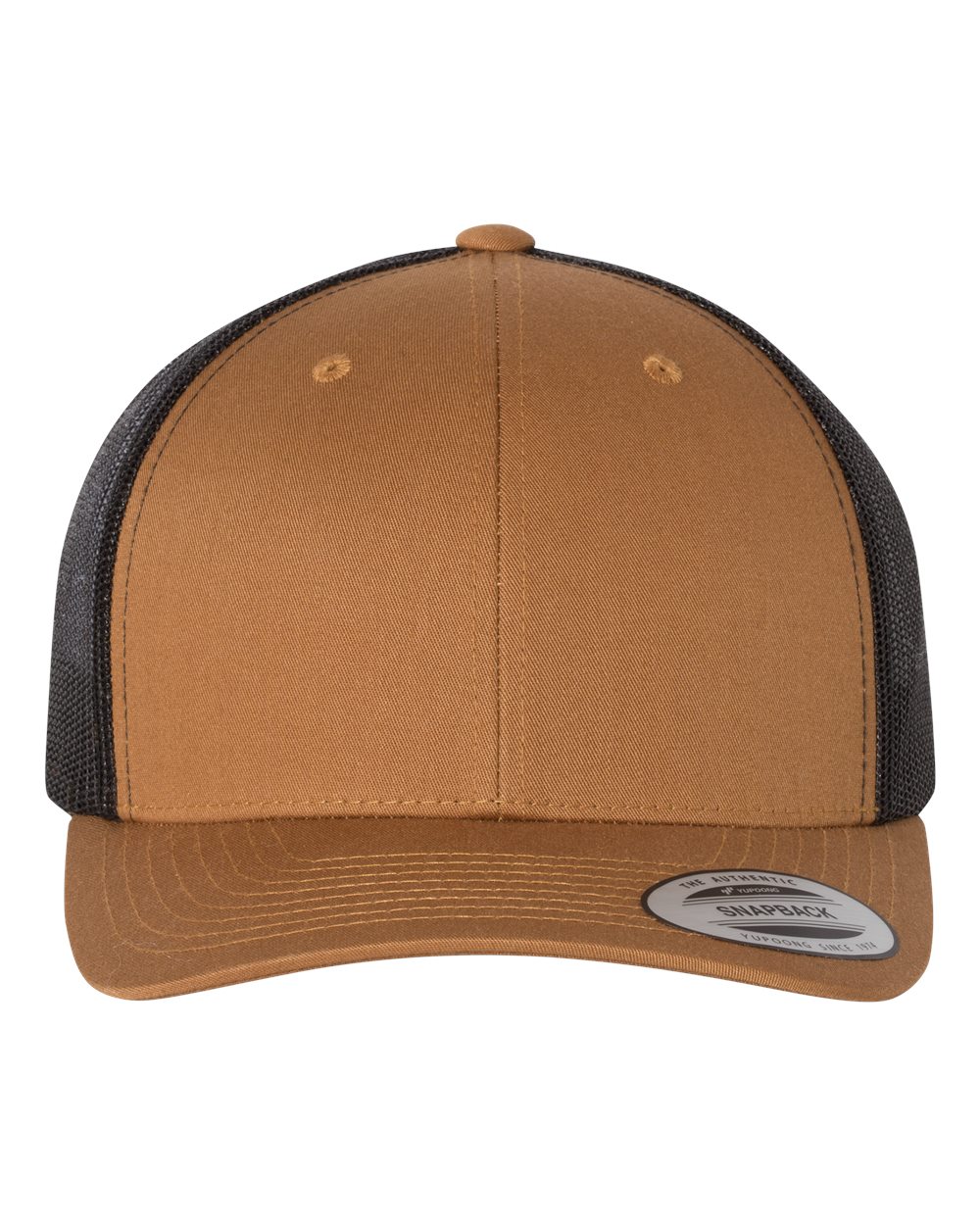 YP Classics 6606, Retro Trucker Cap, Caramel/ Black