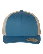 YP Classics 6606, Retro Trucker Cap, Steel Blue/ Silver