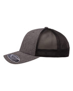 Flexfit 110M, 8128 110 Mesh-back Cap, Melange Charcoal/ Black