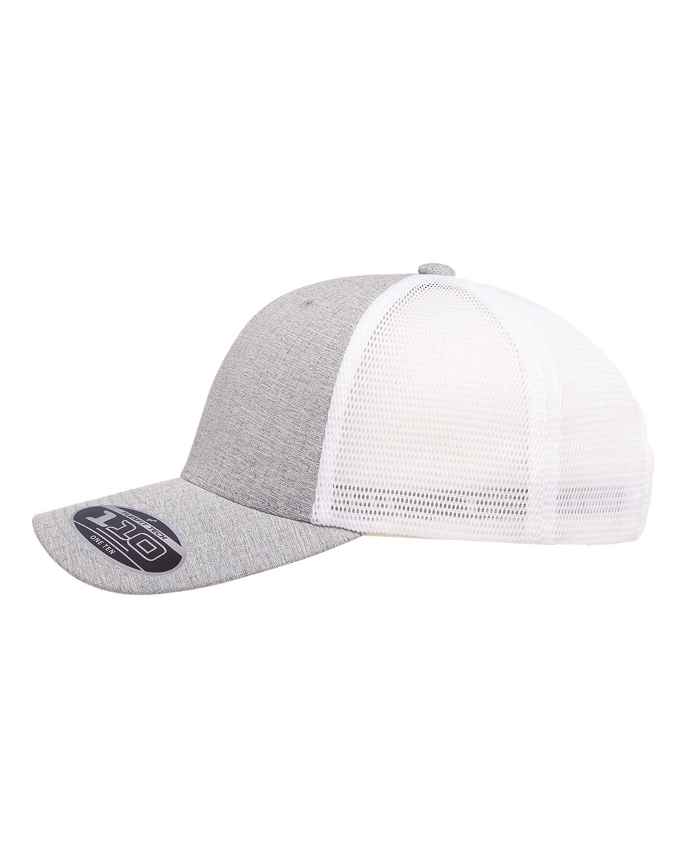 Flexfit 110M, 8128 110 Mesh-back Cap, Melange Silver/ White