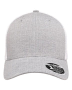 Flexfit 110M, 8128 110 Mesh-back Cap, Melange Silver/ White