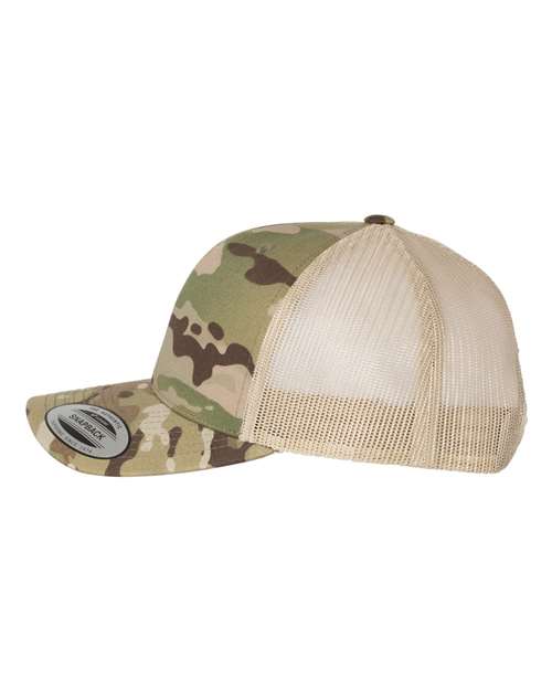 YP Classics 6606, Retro Trucker Cap, Multicam Green/ Khaki