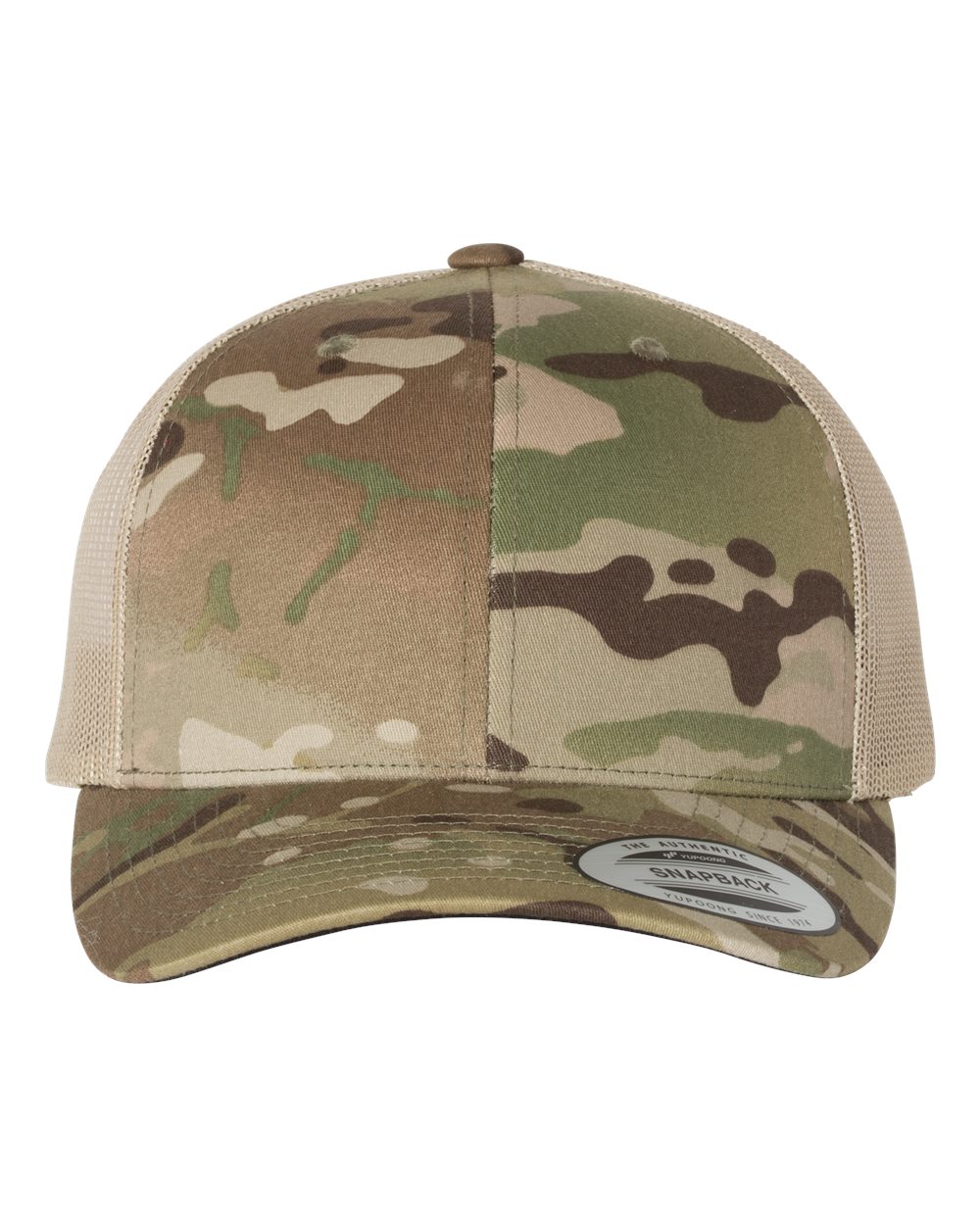YP Classics 6606, Retro Trucker Cap, Multicam Green/ Khaki