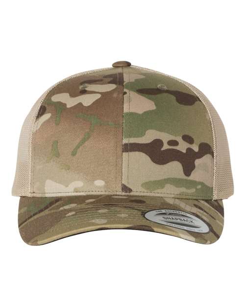 YP Classics 6606, Retro Trucker Cap, Multicam Green/ Khaki