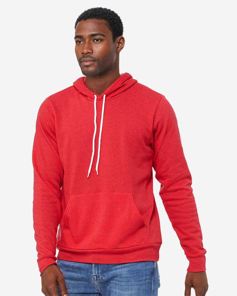 BELLA + CANVAS 3719, Fleece - Premium - Hood, Heather Red